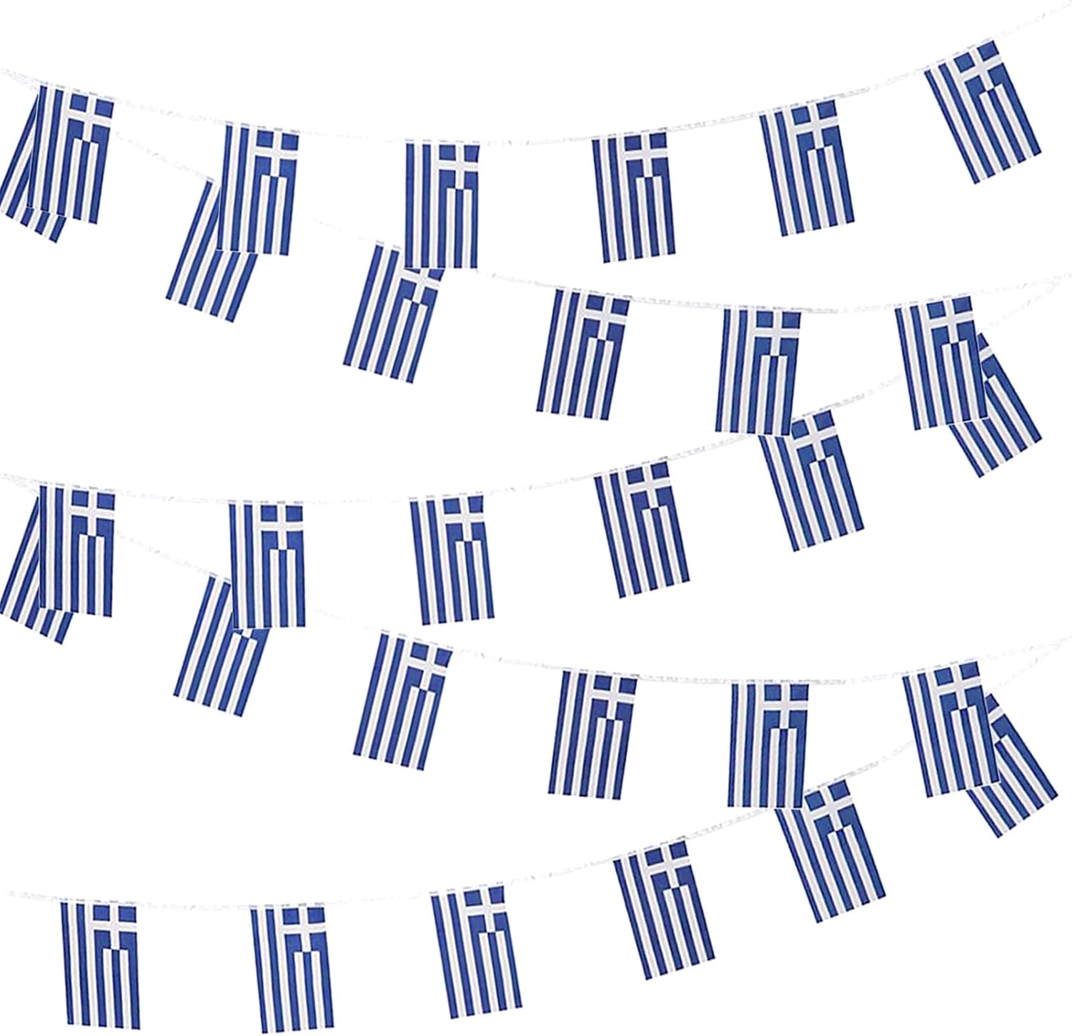 ZDSSM Greece Mini Flags, Greek String Flag Banner