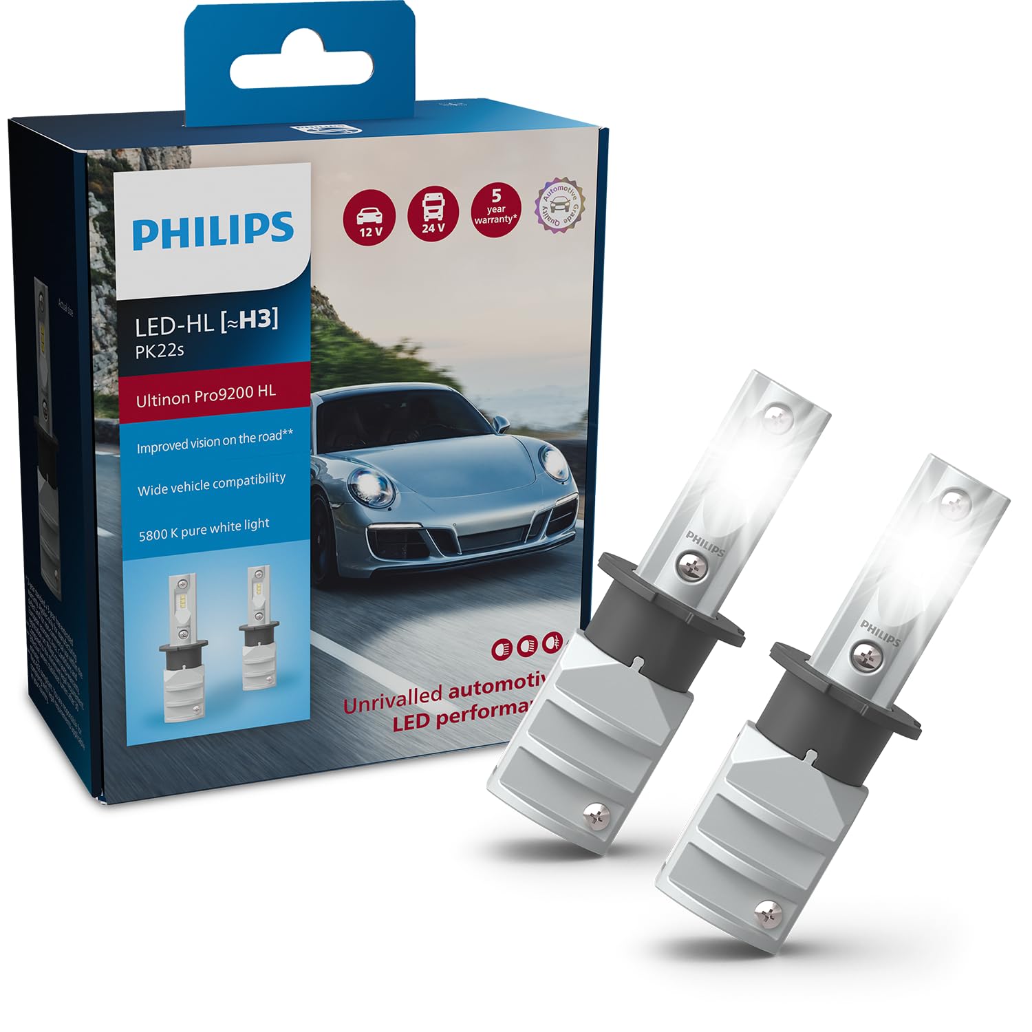 Philips Ultinon Pro9200 LED lámpara para faros de coche (H3), 5.800K, set de 2