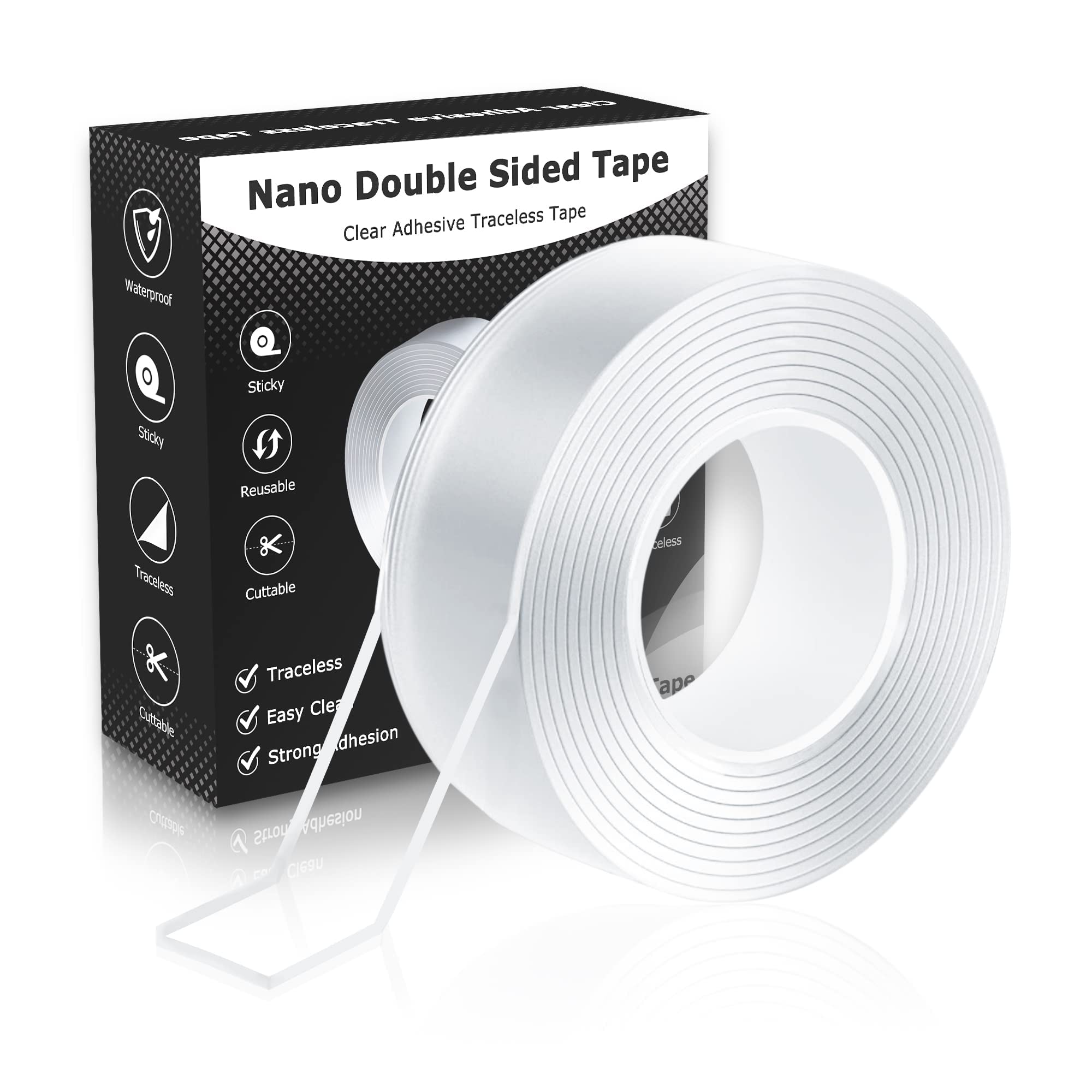 MS WGO Double Sided TapeHeavy Duty Mounting Tape 1.18in x 16.4ft Nano