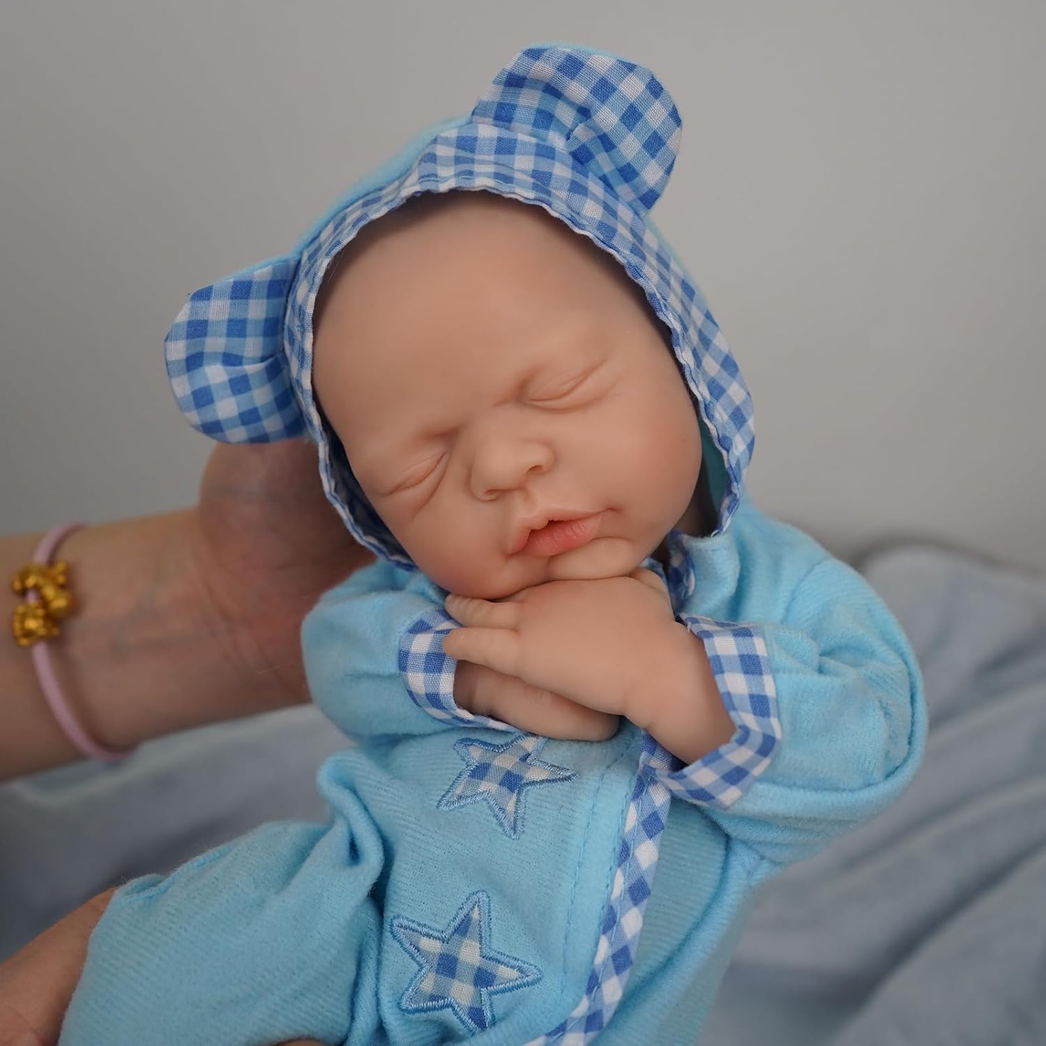Newtotlove 12" Micro Preemie Full Body Silicone Baby Doll Girl,Realistic Soft Silicone Newborn Baby Doll, Real Full Body Silicone Reborn Baby Dolls with Feeding Accessories