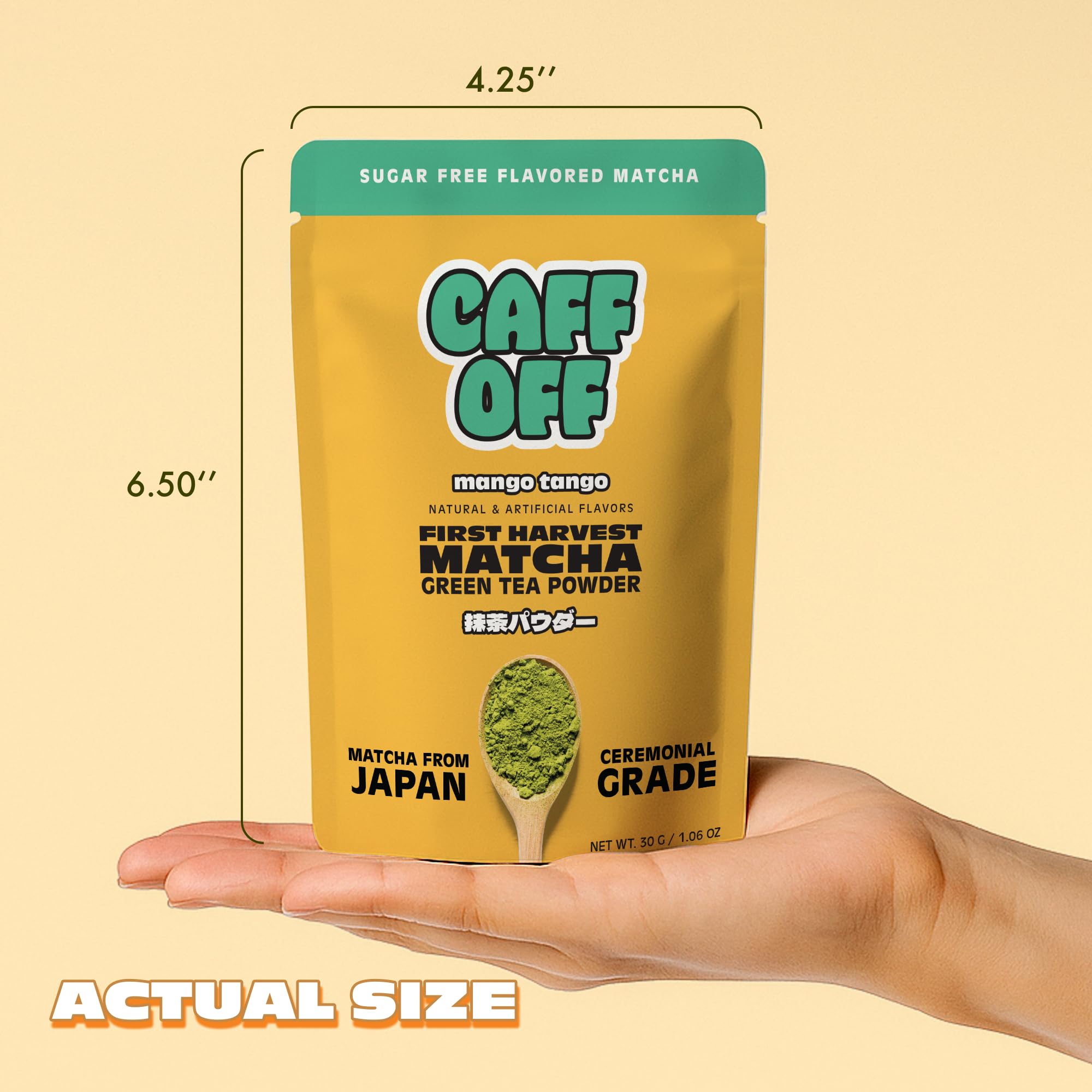 Mango Matcha Green Tea Powder From Japan - 1 06 oz 30 g - Ceremonial Grade Sugar Free — view 2