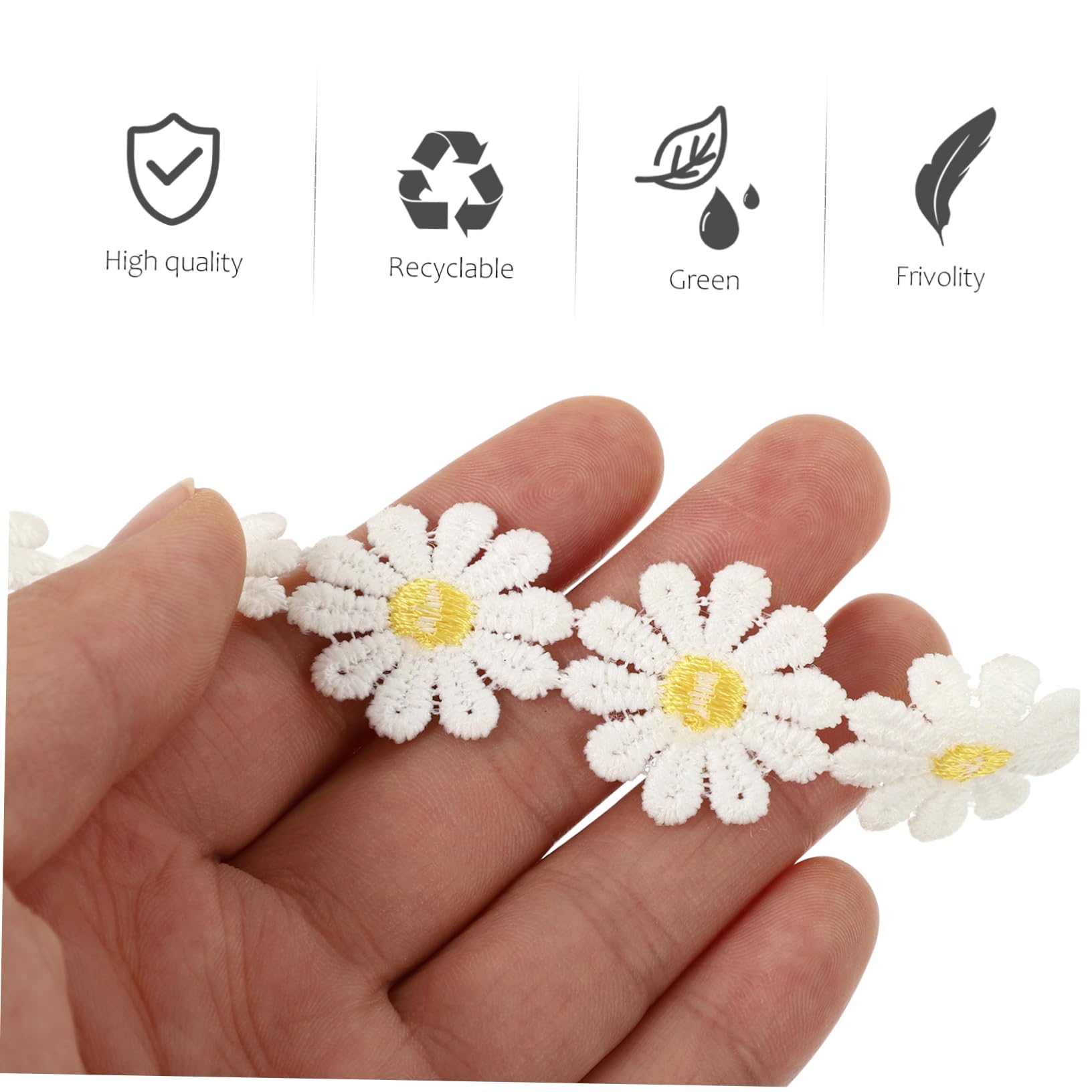 STOBOK 2piezas Cinta De Encaje Bordado Floral De Yardas Ribete Para Manualidades y Decoraciones De Bodas Para Proyectos y Embellecimientos De Ropa