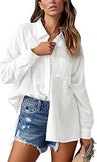 Blusa elegante para mujer, cuello en V, camisa, blusa, manga larga, informal, informal, túnica, elegante, con bolsillo