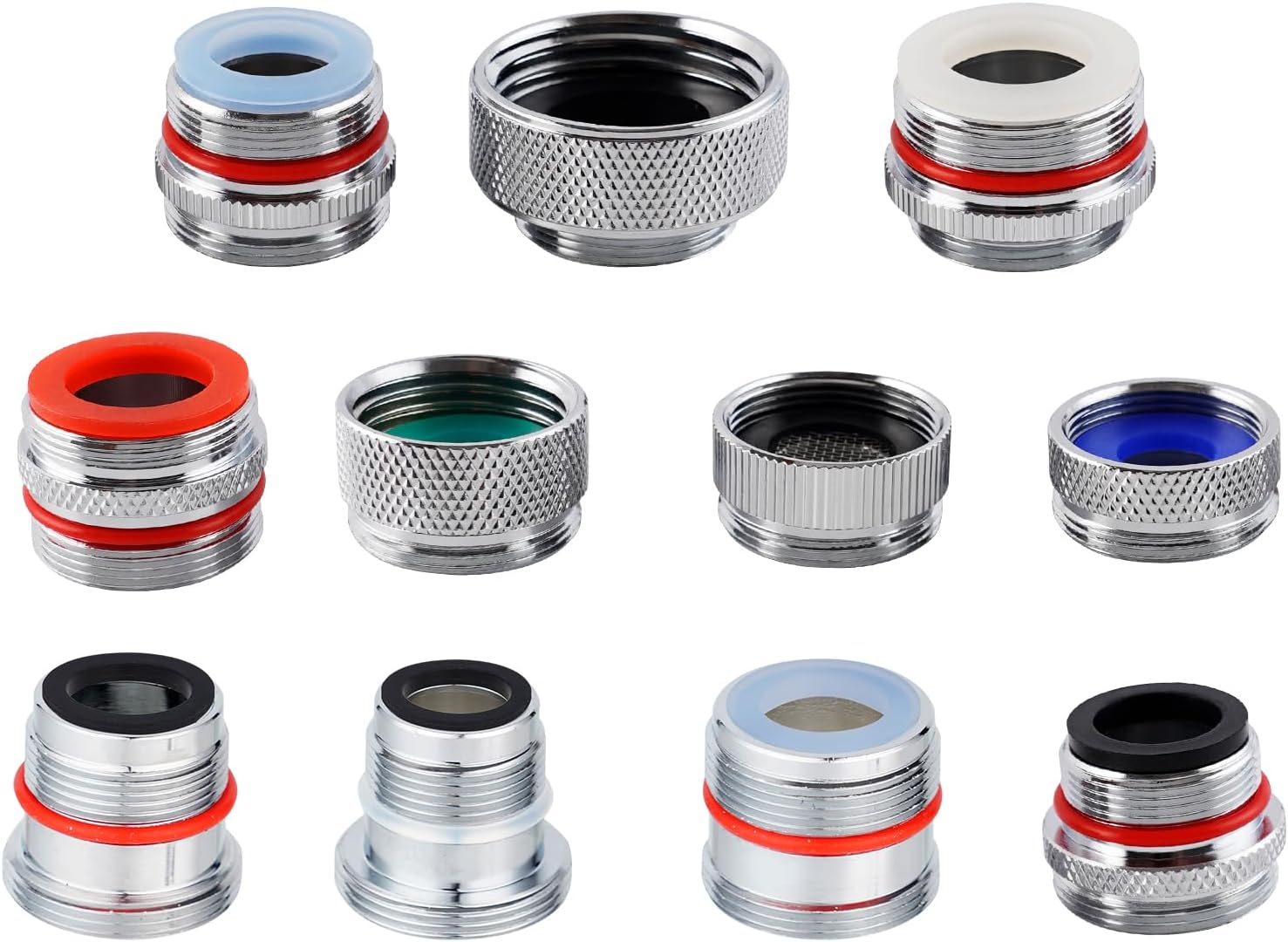 18pcs Faucet Adapter Kit - Brass Faucet Aerator Adapter Set Male Female Sink Faucet Adapter Converter to Garden Hose, Standard Hose in RV, Apply on Both Removable and Insert Aerator