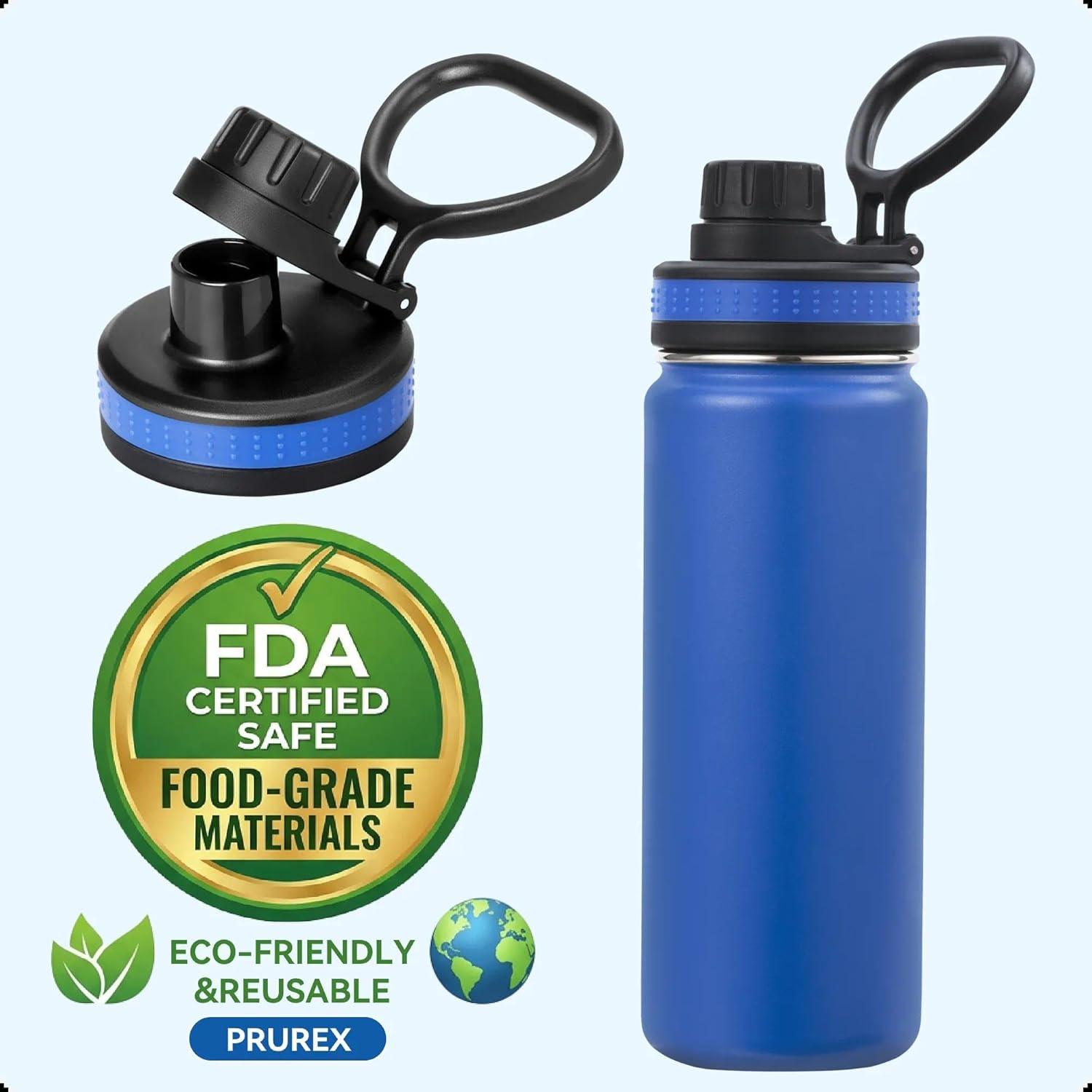 Spout Lid Replacement for Thermoflask, Takeya, Simple Modern, IRON °FLASK - Wide Mouth 12/16/18/22/32/40/64oz Water Bottles | BPA-Free Leakproof Sport Cap with Handle (2.28" Diameter 1 pack) - Image 7