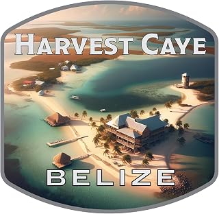 Harvest Caye Belize Vinyl Bubble Free Souvenir Kiss-Cut Sticker 3-Inch