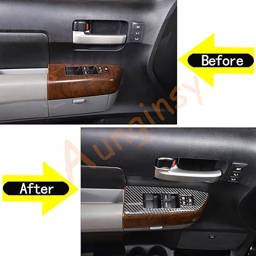 Miniatura 5 de Aunginsy Adhesivo para panel de botón de elevación de ventana de puerta de automóvil compatible con Toyota Tundra/Sequoia 2007-2013 puertas
