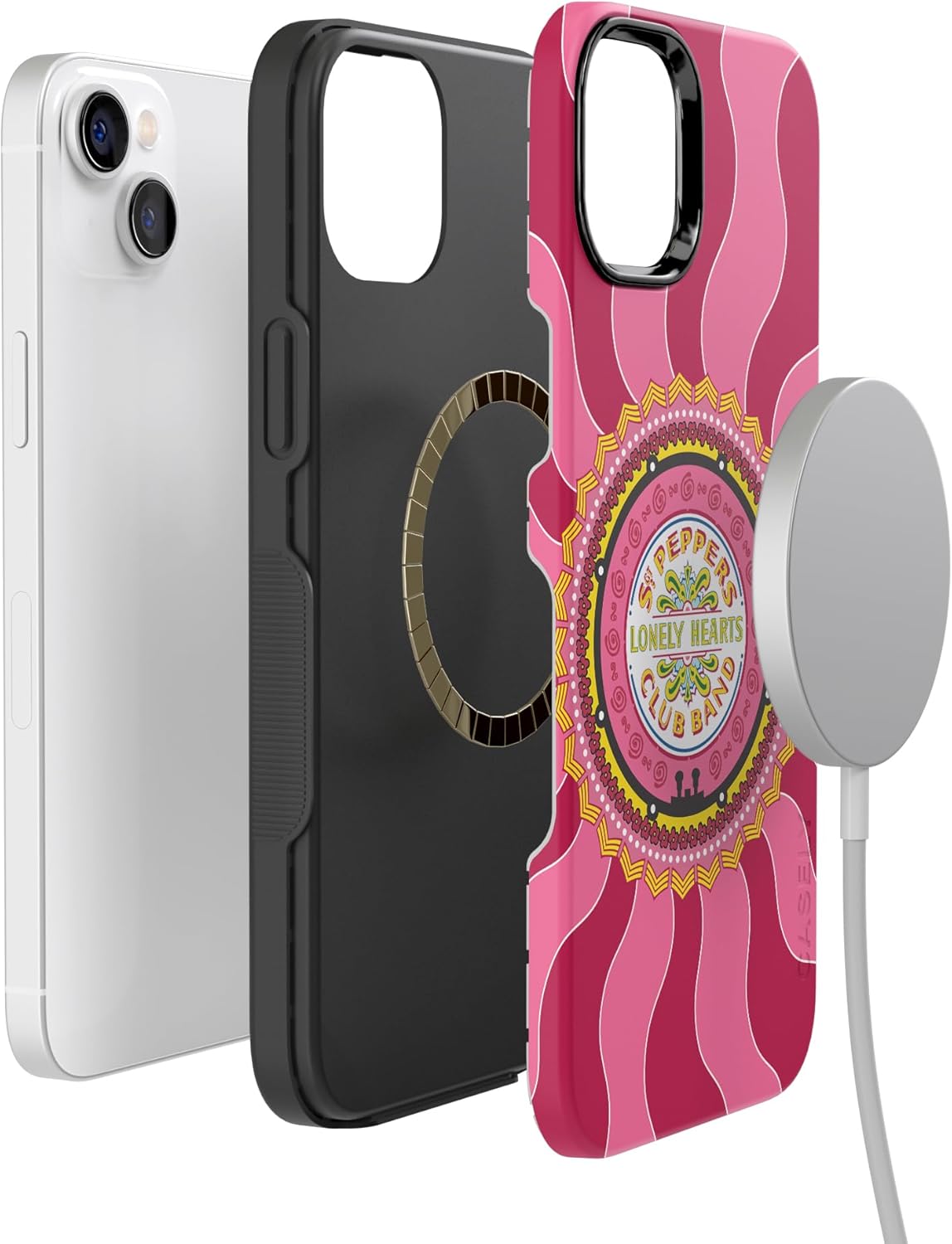 Casely iPhone 14 Case | Lonely Hearts Club | The Beatles SGT. Pepper's | Bold Protective Design | Compatible with MagSafe