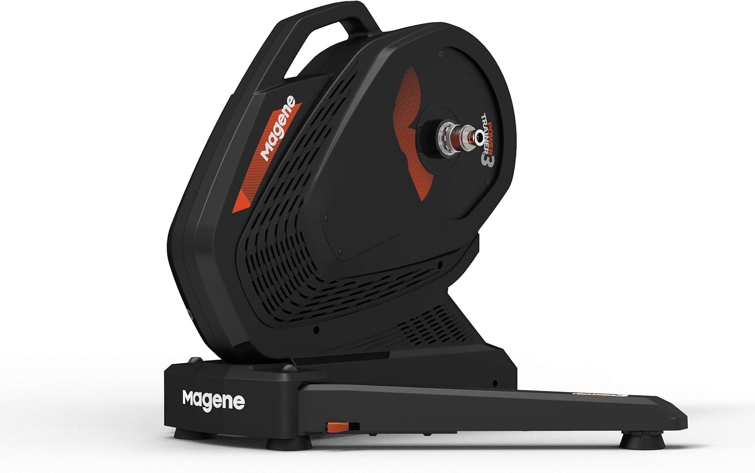 Magene T300 Smart Bicycle Trainer from a side angle