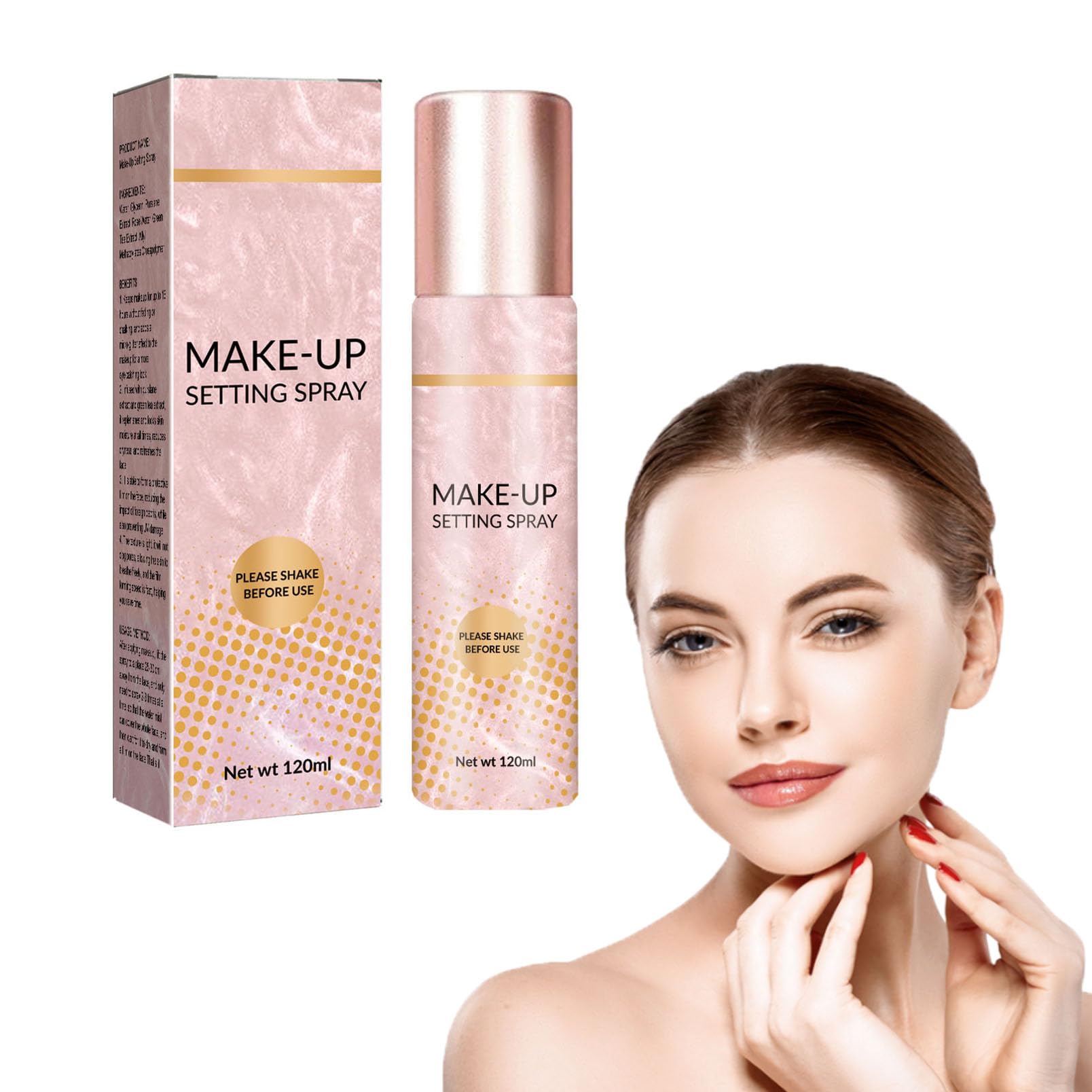 Make-Up Spray Fijador de Acabado,Fijador De Maquillaje Spray,Spray Fijador de Maquillaje Hidratante,Spray Fijador Para Maquillaje Facial,Hidratante Duradero,Resistente Al Sudor,Impermeable,120ML