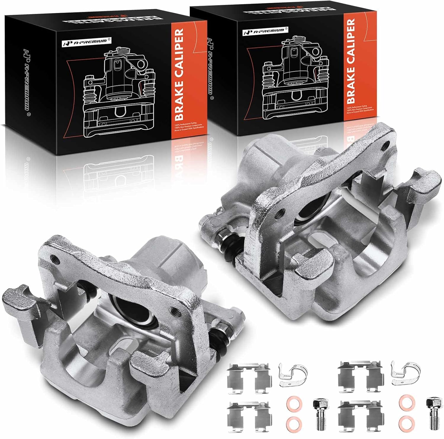 A-Premium Disc Brake Caliper Assembly with Bracket Compatible with Select Toyota and Lexus Models - Camry 2007-2011, Avalon 2008-2011, ES350 2007-2012 - Rear Driver and Passenger Side, 2-PC Set