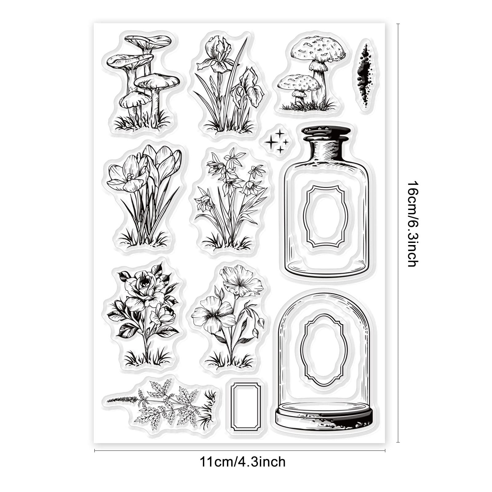 Timbri Trasparenti In Silicone Globleland – Tema Piante E Fiori Con Testo, Per Scrapbooking E Album - 5