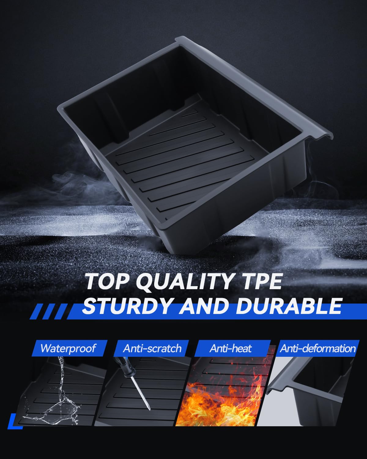 2 Pcs Sitz Organizer Box für Tesla Model Y 2023-2025 Aufbewahrungsbox unter dem Sitz hintere Sitzen verstecktes Fach Tesla Y 2025 Juniper Model Y Zubehör(TPE)