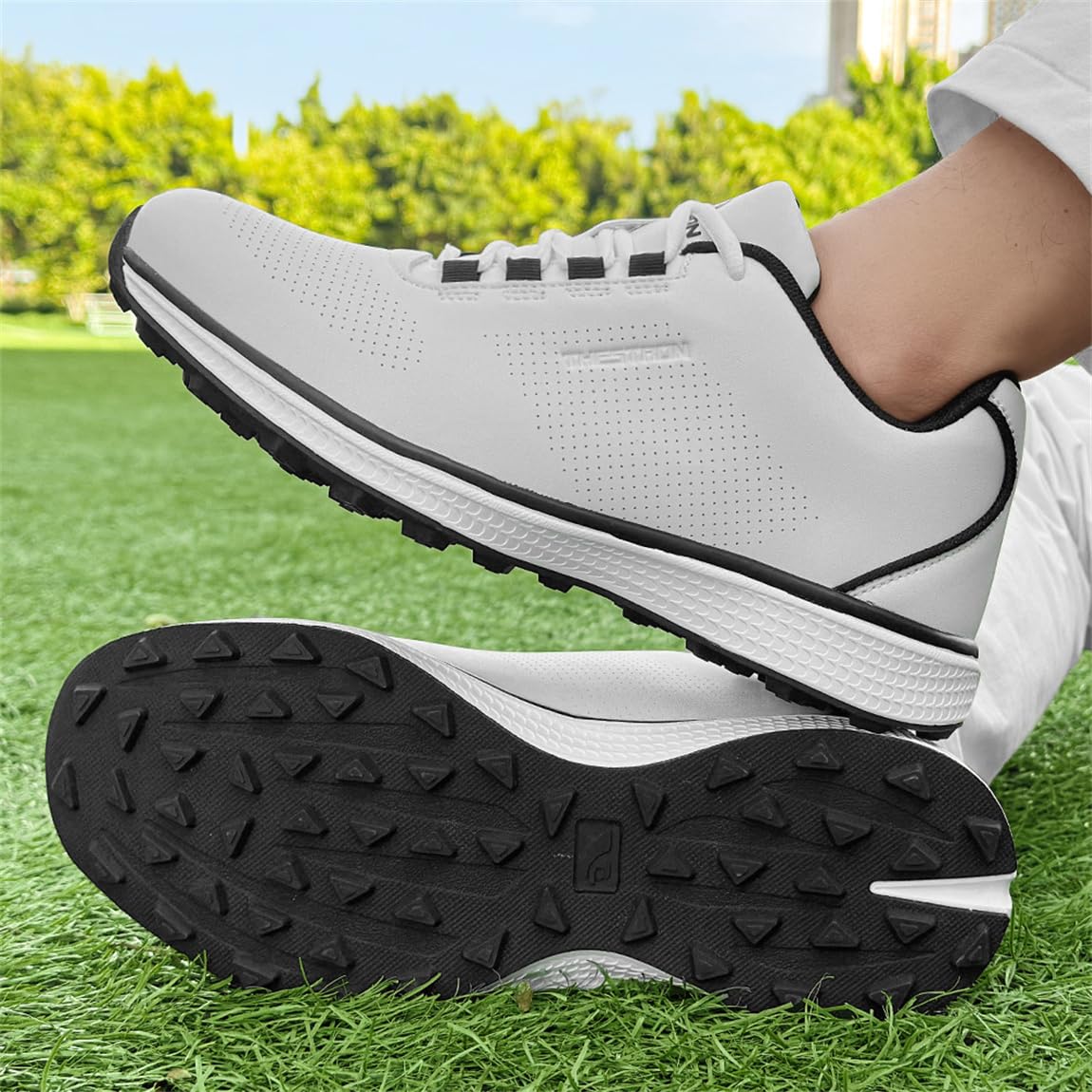 Zapatos De Golf para Mujer Cuero Sin Clavos Zapatillas Deportivas De Golf Ligeras Impermeables Elegantes Entrenadores De Golf