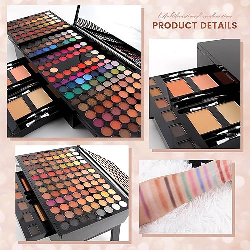 Miniatura 10 de Kit de maquillaje profesional de 58 colores para mujer juego de maquillaje todo en uno para mujeres y niñas principiantes juego de regalo de 01, 02