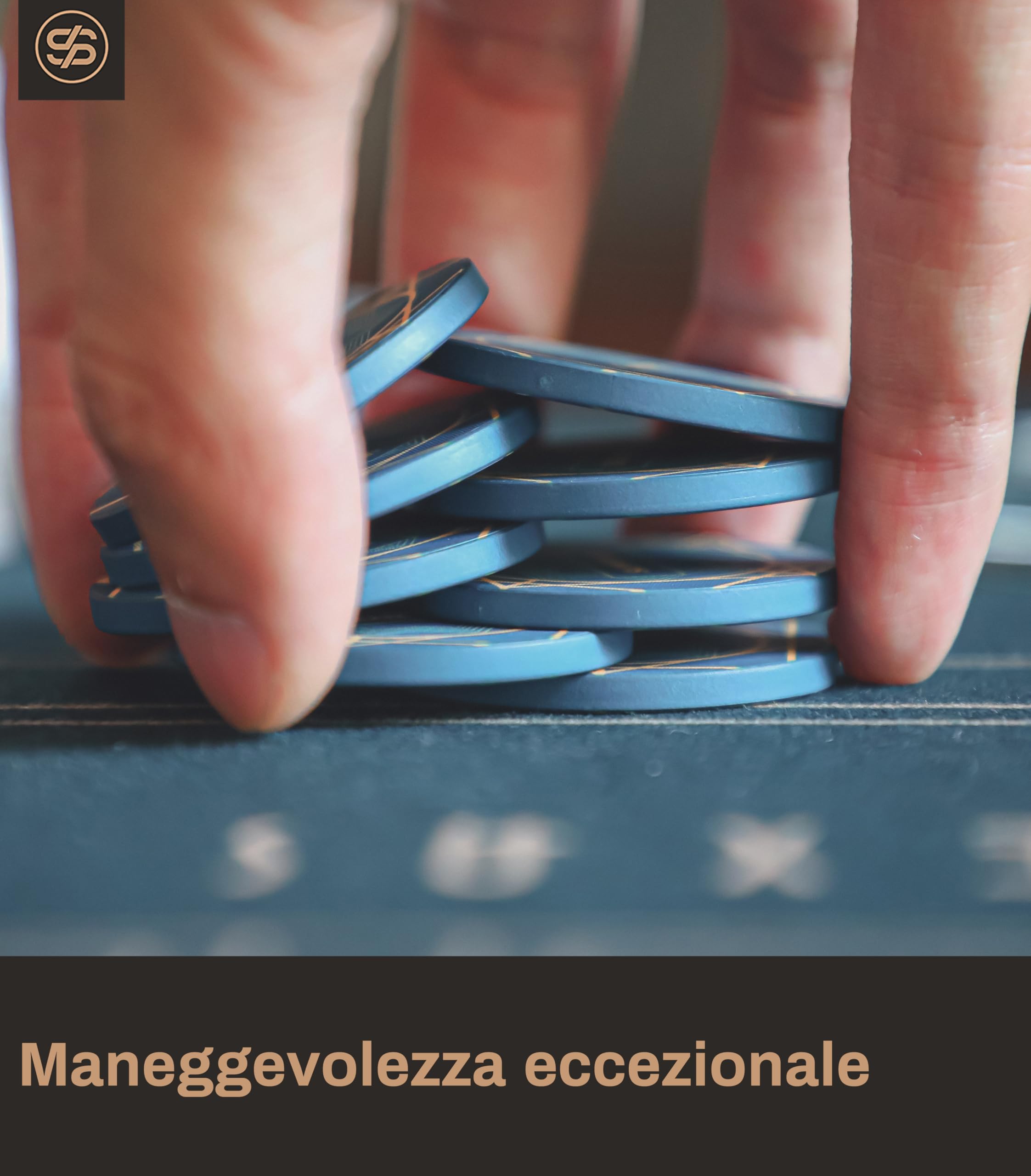 SLOWPLAY Nash, fiches da poker in ceramica di grado casinò, 10 grammi, per Texas Hold'em, chip professionali da 39 mm, confezione da 50 con denominazione di 100