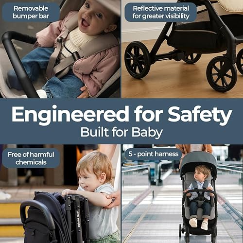 Miniatura 5 de Inglesina Quid 2 - Cochecito de viaje ligero ultra compacto, para bebés y niños pequeños, asiento reclinable, plegable, toldo plegable, 3 meses - 50