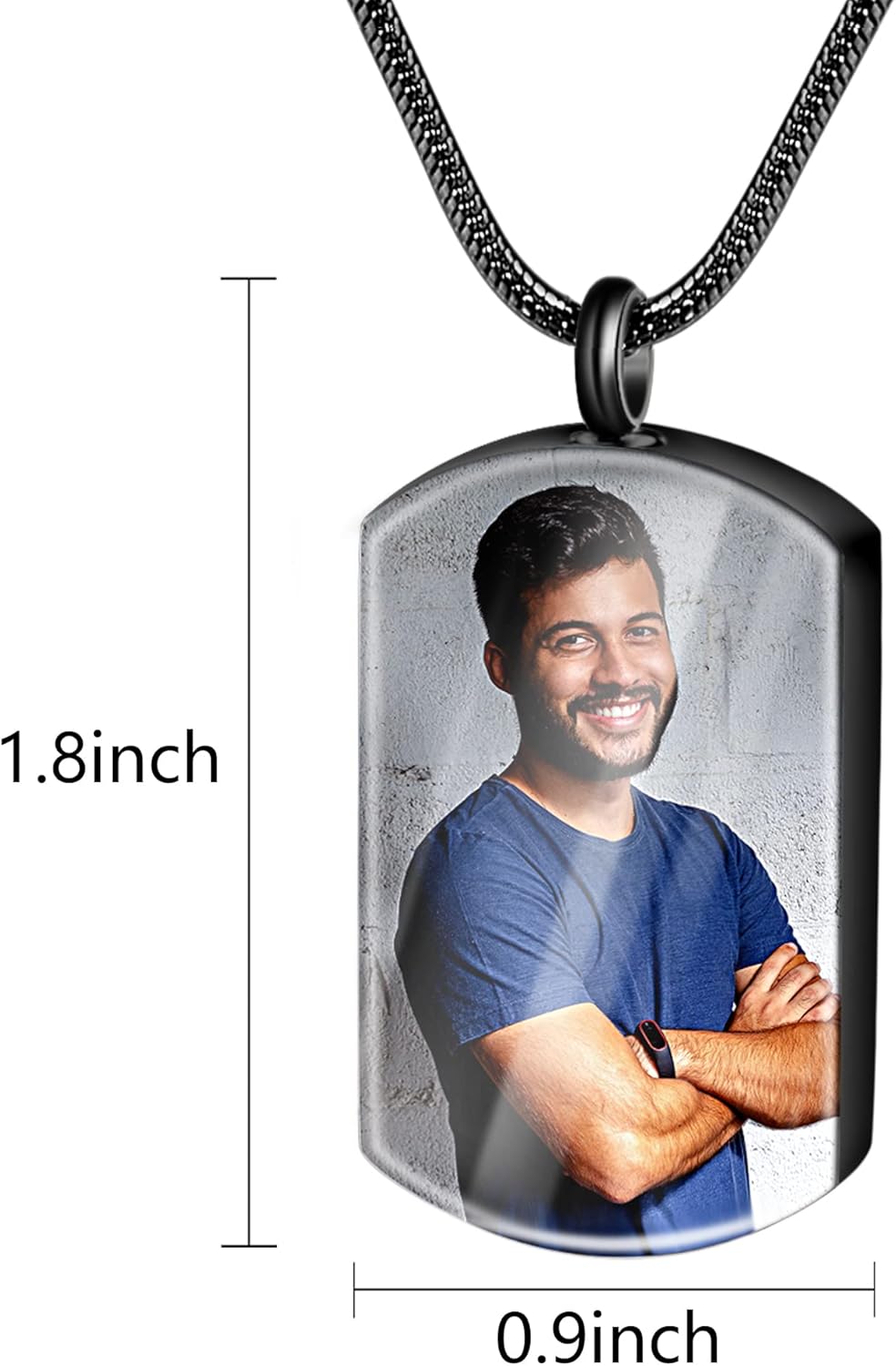 Bivei Personalized Urn Necklace for Ashes, Custom Photo Ashes Necklace for Human Pet, Memorial Keepsake Cremation Jewelry Gifts for Women Men