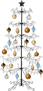 Best Choice Products 6ft Wrought Iron Ornament Display Christmas Tree w/Easy Assembly and Stand - Black