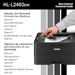 Brother HL-L2460DW Imprimante laser monochrome sans fil de bureau – Duplex sur l'encre et toner avec un abonnement rafraîchi