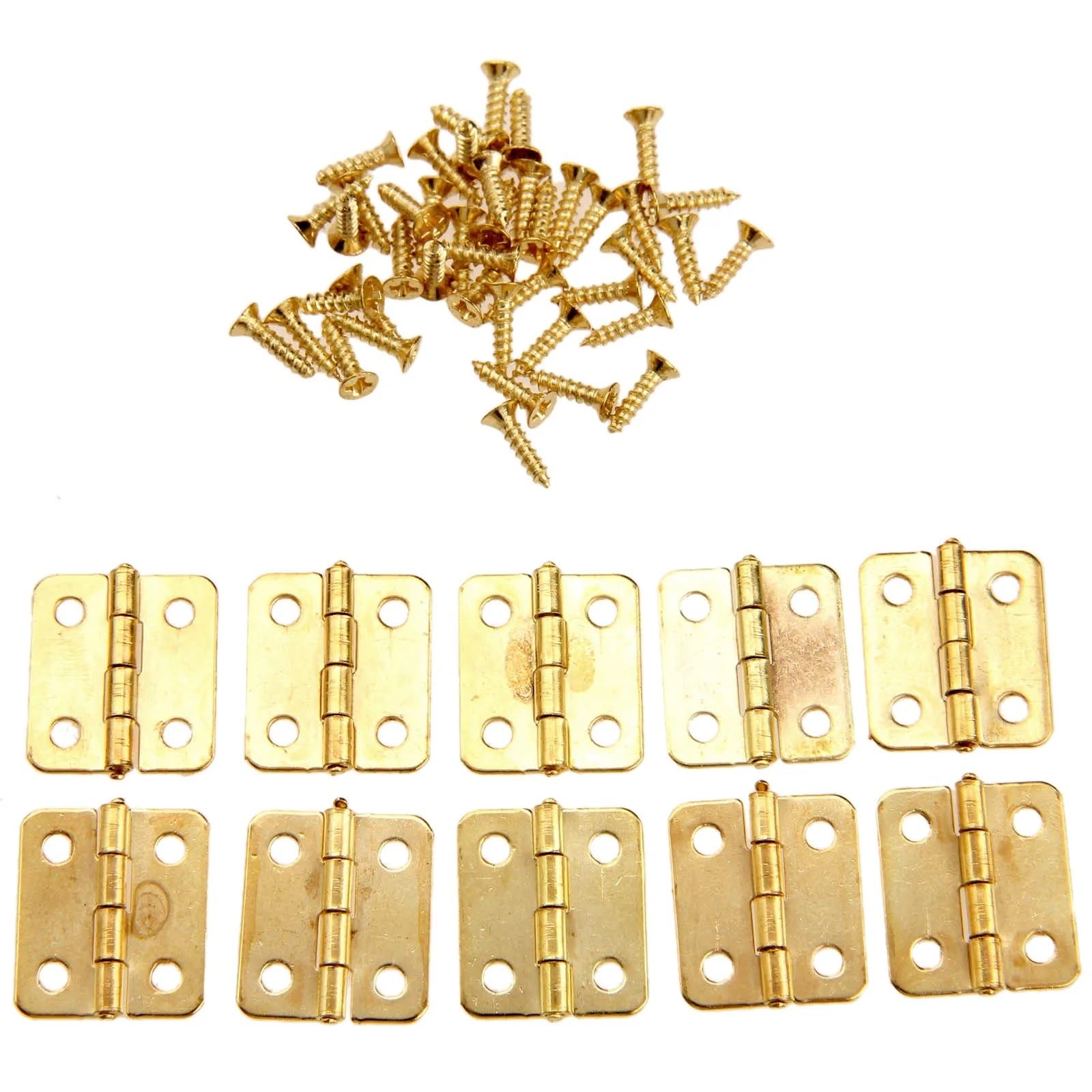 10Pcs Door Cabinet Hinges with Screw 18 * 16mm(Black)