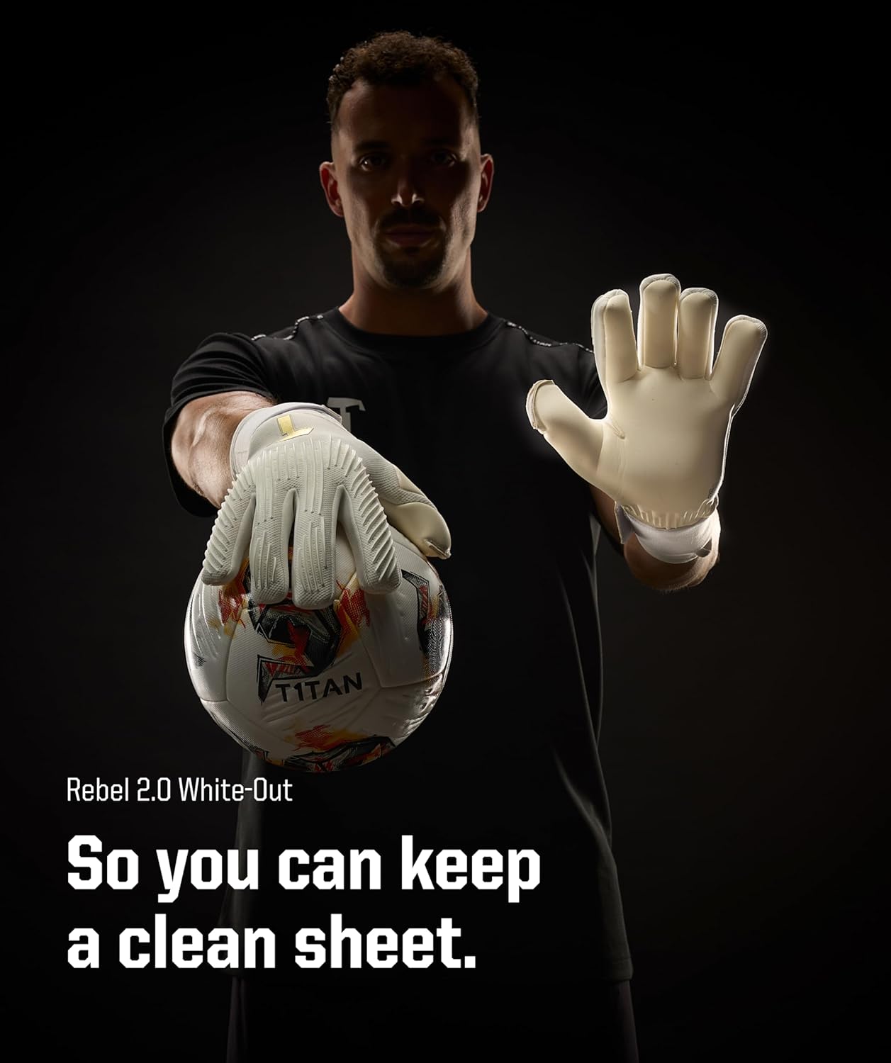 T1TAN Rebel (FP) Soccer Gloves Football - Goalie Gloves for Goalkeeper - Adults and Youth - with Finger Protection