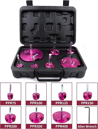 Miniatura 3 de Juego de 7 piezas de escariador de tubos de PVC con 34 pulgadas, 1 pulgada, 1-14 pulgadas, 1-12 pulgadas, 2 pulgadas, 3 pulgadas, 4 pulgadas, cabeza