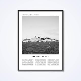 Alcatraz Island Black and White Posters, Alcatraz Island Travel Print, San Francisco Photo Print, Alcatraz Island Photo Art, Home Decor