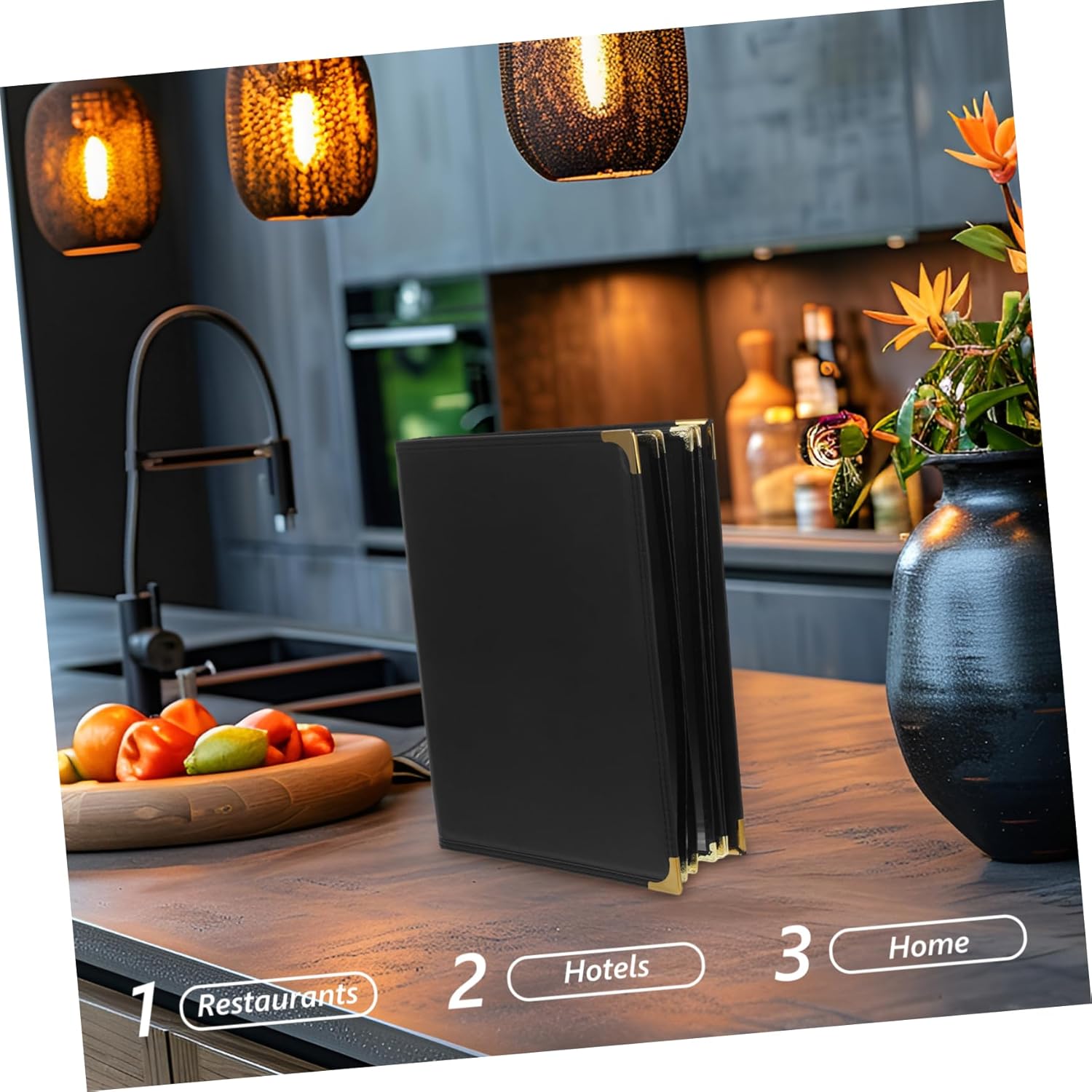 Transparent Menu Holder for Restaurants Stylish Recipe Book Cover and Wear-Resistant Easy to Clean for Cafes and Bars