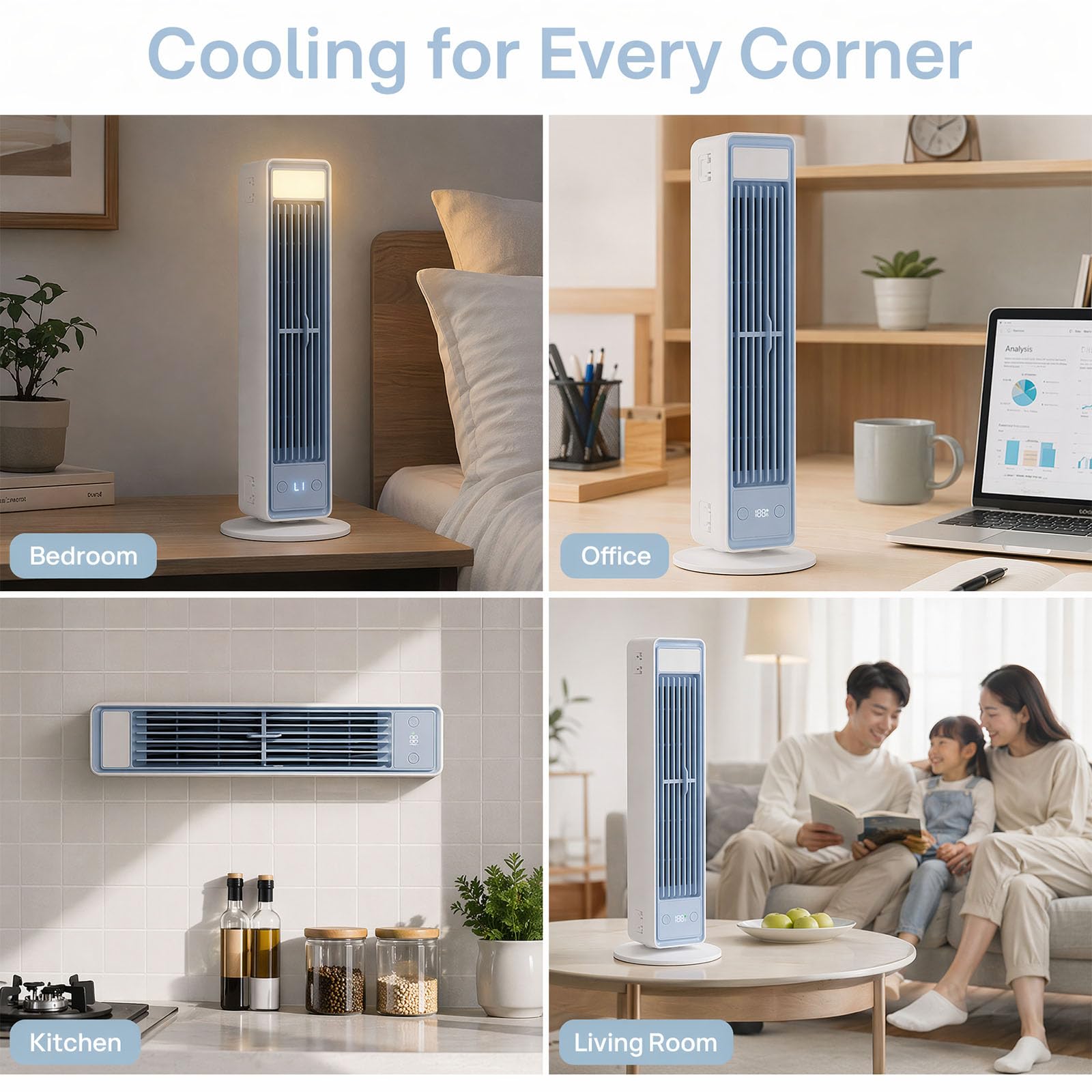 BreezaMax Air Kühlkönig, Airzuma Portable, Polar Breeze–BreezaMax Mini Cooling Ace, Leise & Energieeffizient, 3 Geschwindigkeiten, Bladeless Design, Perfekt für Büro, Schlafzimmer & Zuhause (Weiß)
