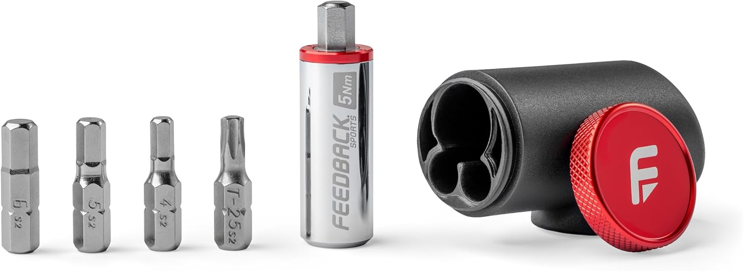 FEEDBACK SPORTS | Reflex Fixed Torque Bit Driver [Bit Storage + 5Nm Torque] | Portable Compact Accurate Torque | Magnetic Bit Receiver | Hidden Storage With 4 Steel Bits