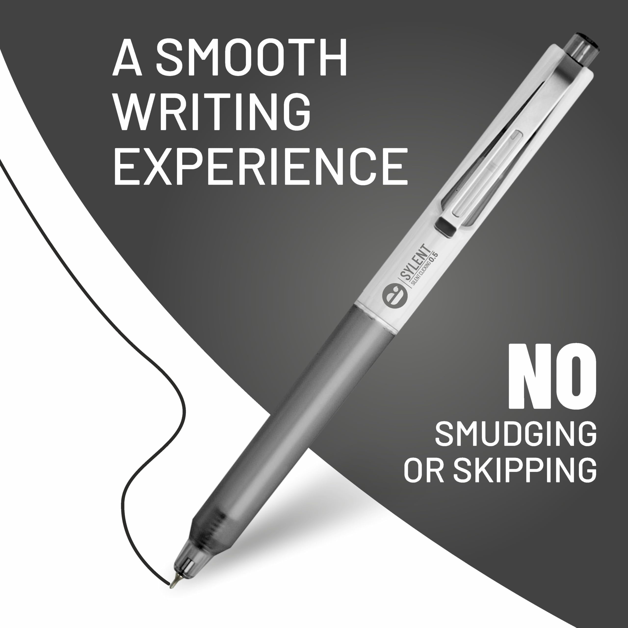 Anupam Sylent Roller - Bolígrafo de gel de 0,7 mm, impermeable, suave, de secado rápido, tinta oscura, agarre cómodo, bolígrafo de examen y oficina, tinta negra, recargable (negro, paquete de 4)