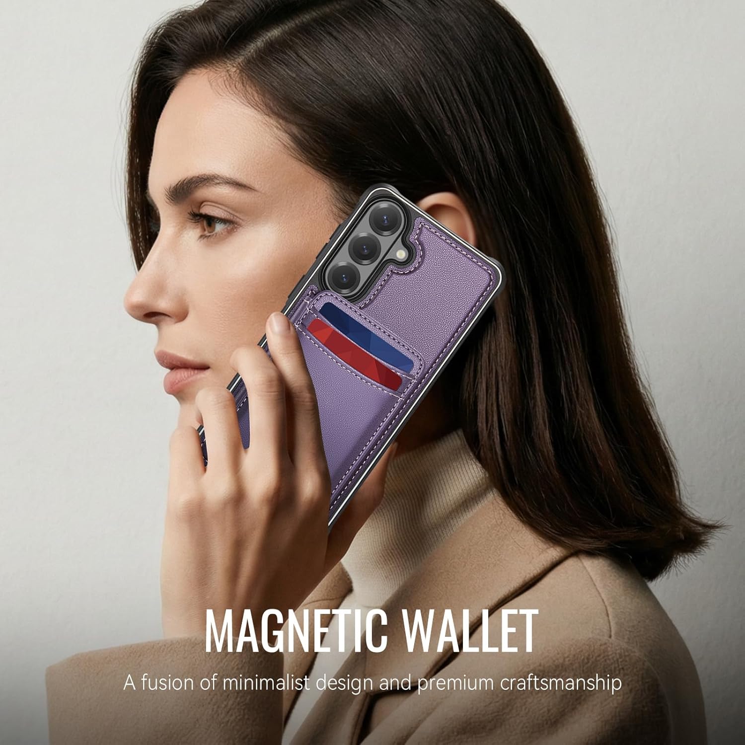for Samsung Galaxy S26 Plus Case Wallet Compatible with Magsafe, RFID Blocking Magnetic Card Holder 2 in 1 Detachable Kickstand Shockproof Phone Case for Galaxy S26 Plus 6.7" Purple