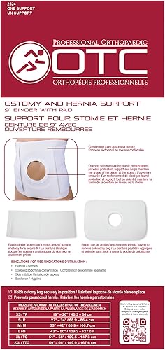 Miniatura 8 de OTC Ostomía - Carpeta abdominal con soporte para estoma, colostomía de henia, cinturón de 9 pulgadas, apertura de 4 pulgadas, grande