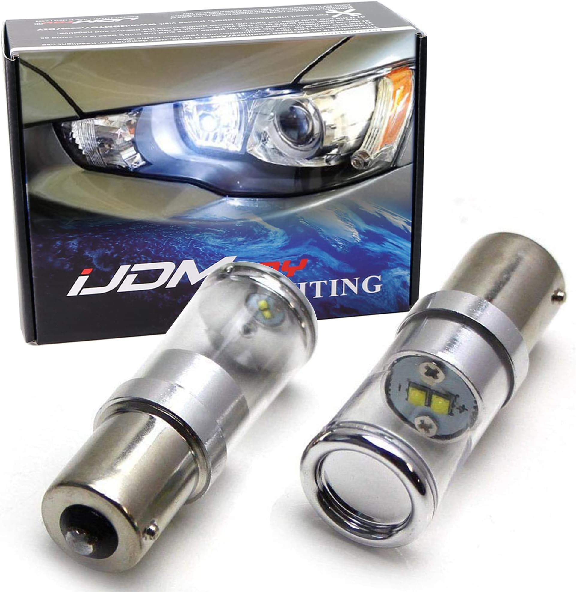 iJDMTOY White 10W High Power DRL Light Replacement Bulbs Compatible With Mitsubishi 2008-2015 Lancer or Evolution 10