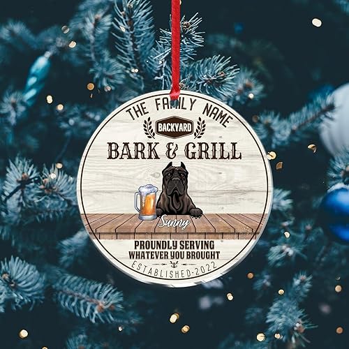 Miniatura 6 de Presa Canario Christmas Acrylic Ornament Dogs Welcome Ceramic Christmas Keepsake Family Dog Name Funny Christmas Memorial Gifts for Mom Dad Baby