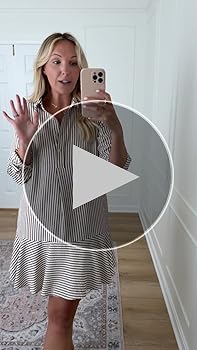 【新品未使用！】Pin-Stripe Belted Flared Dress M Woven Striped Button Blazer Mini Dress With Belt Curve