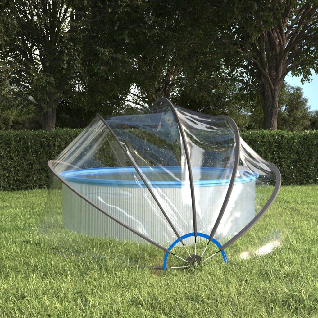 Dôme de Piscine, Tente Abri de Piscine Hors Sol Rond 376x188 cm PVC