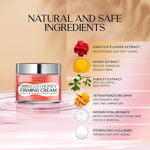 Miniatura 3 de EnaSkin Crema reafirmante de hibisco y miel para celulitis reductor de doble barbilla hidratante facial antienvejecimiento para mujeres loción de