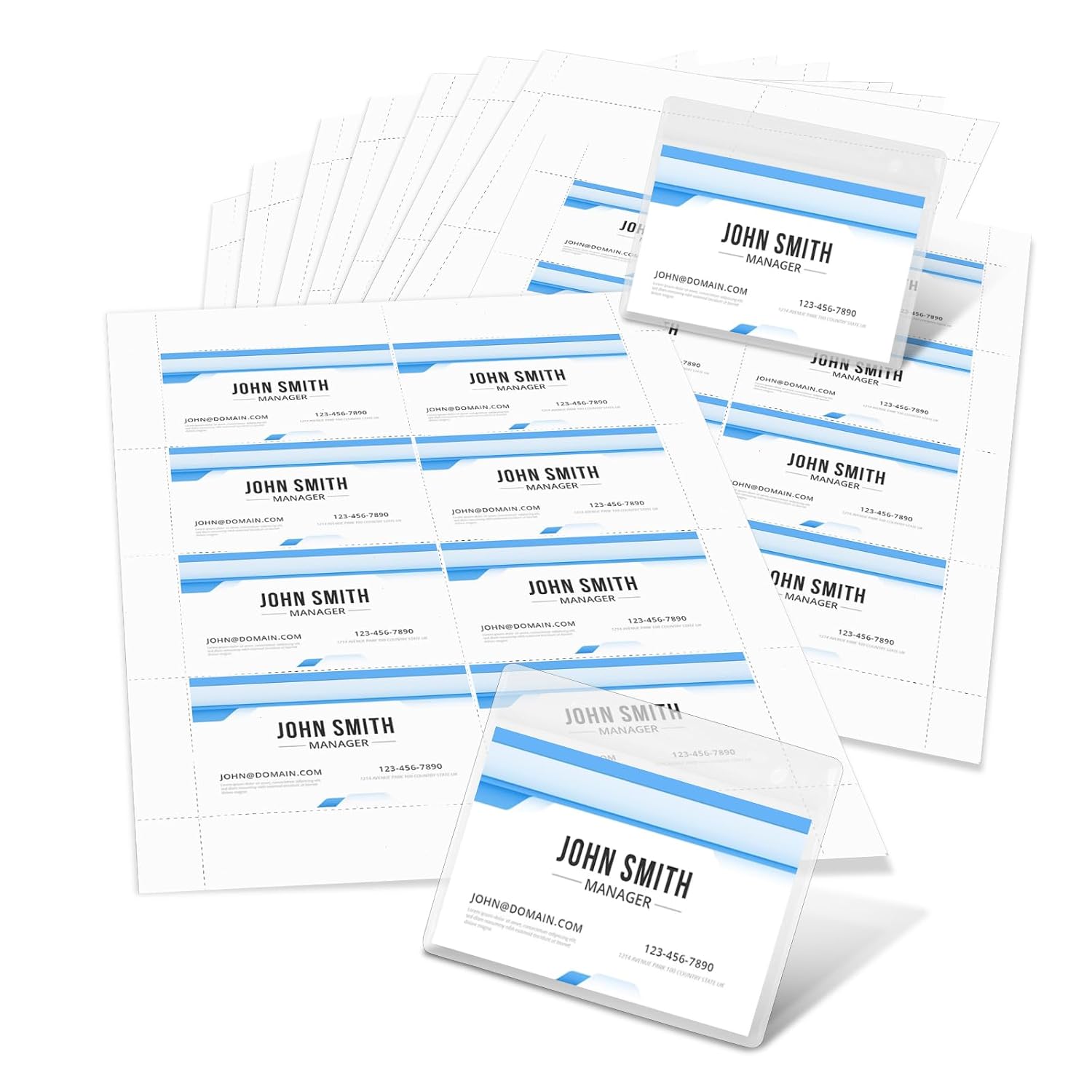 FixtureDisplays Name Tag Insert Cards - 30-Pack Mini Locker ID Slips (2.9" X 0.9") For Cell Phone Lockers