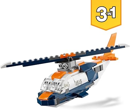 LEGO 31126 Creator 3-in-1 Supersonic Jet Plane Helicopter and Boat 3 Models for Building Toy from 7 Years