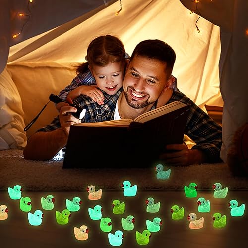 Miniatura 6 de 225 piezas de mini patos luminosos de resina que brillan en la oscuridad a granel para jardín, micro paisaje, decoración de casa de muñecas, broma,