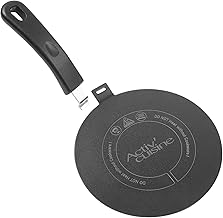 ACTIV CUISINE Adaptateur Induction Disque Plaque 20CM de Diffusion de Chaleur en acier inoxydable, avec poignée et Base séparables, Diffuseur à Induction Moka pour utiliser des Cafetières, Noir
