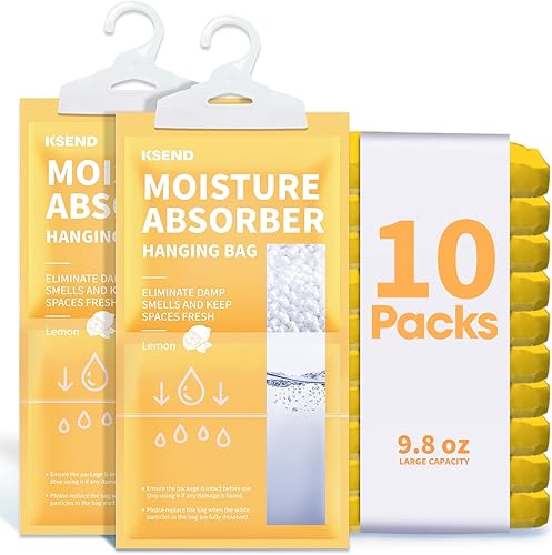 Miniatura 9 de Absorbentes de humedad, paquete de 10 bolsas y paquetes de deshumidificadores compactos de 9.8 onzas, bolsa colgante de humedad, absorbentes de