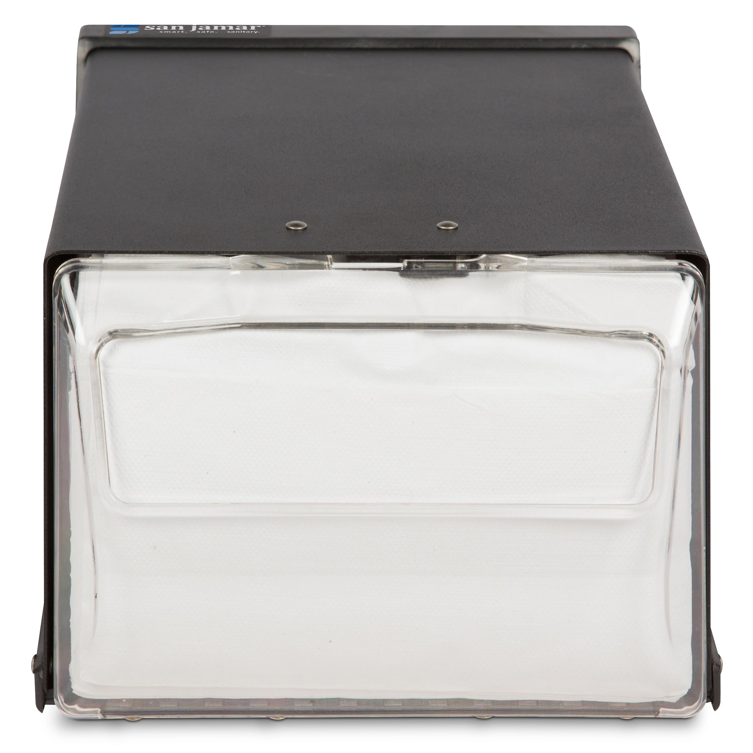 San Jamar h3001 Fullfold encimera servilleta dispensador, 300 Capacidad, 7 – 5/8 "x 5 – 1/2" Altura x 11 "Profundidad, claro/negro