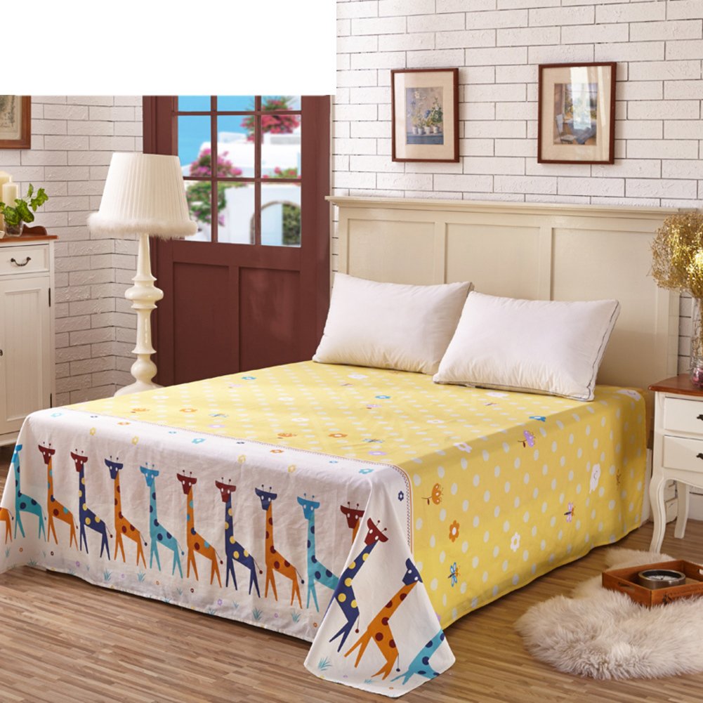 Drap plat en coton et lin sergé 230x250 cm pour lit deux personnes