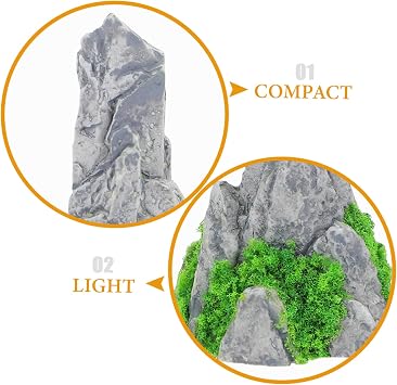 12Pcs Miniature Mountain Figurines for DIY Micro Landscape Resin Bonsai Decorations Garden Miniatures for Home Office Outdoor