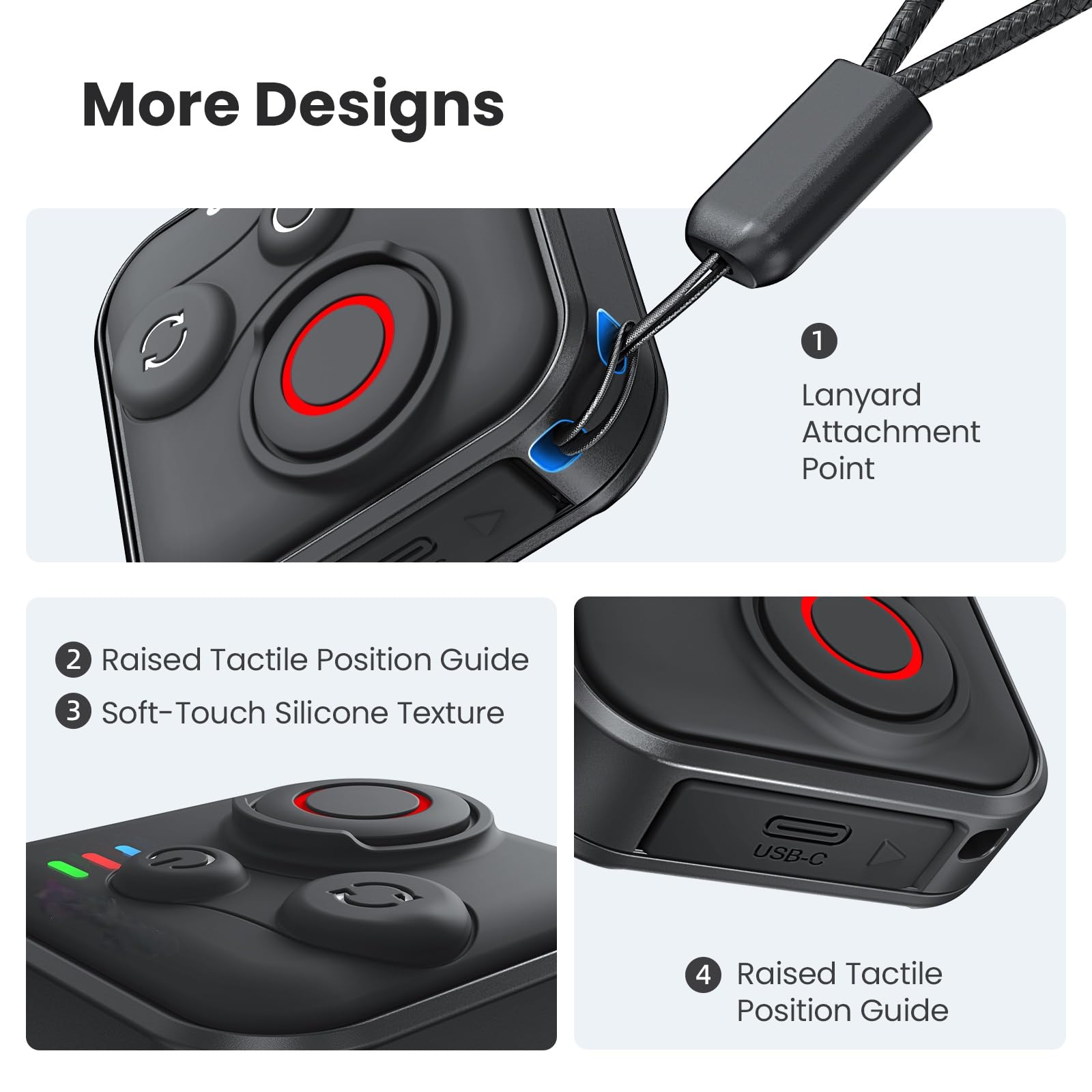 Telecomando Bluetooth compatibile con Insta360 X5/X4/X3/X2/GO 3/GO 3S/Ace Pro/Pro portata 2,50 m, batteria 96 ore, impermeabile, cinghie da polso e di supporto per action camera e smartphone