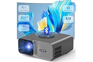 Native 1080P Electric Focus Portable Outdoor Touchscreen Projector with Screen