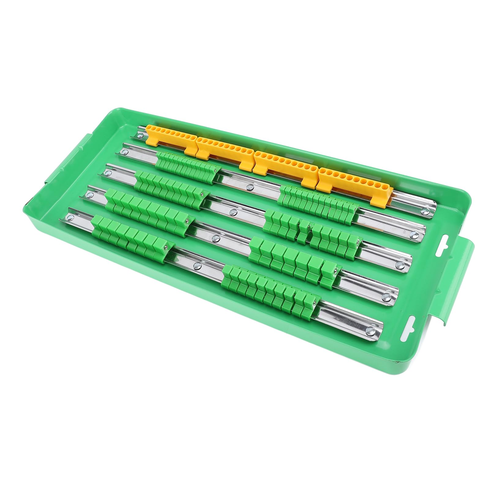 Prigionieri di Trasmissione Regolabili 'Organizzatore a Cricchetto Portatile, Vassoio a Presa Magnetica, Organizzatore Set di Socket Portatili, Presa Multifunzionale con Binario in Alluminio e